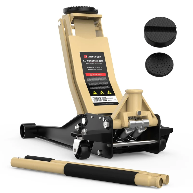 Wagenheber 3T hydraulisch & flach - Beige